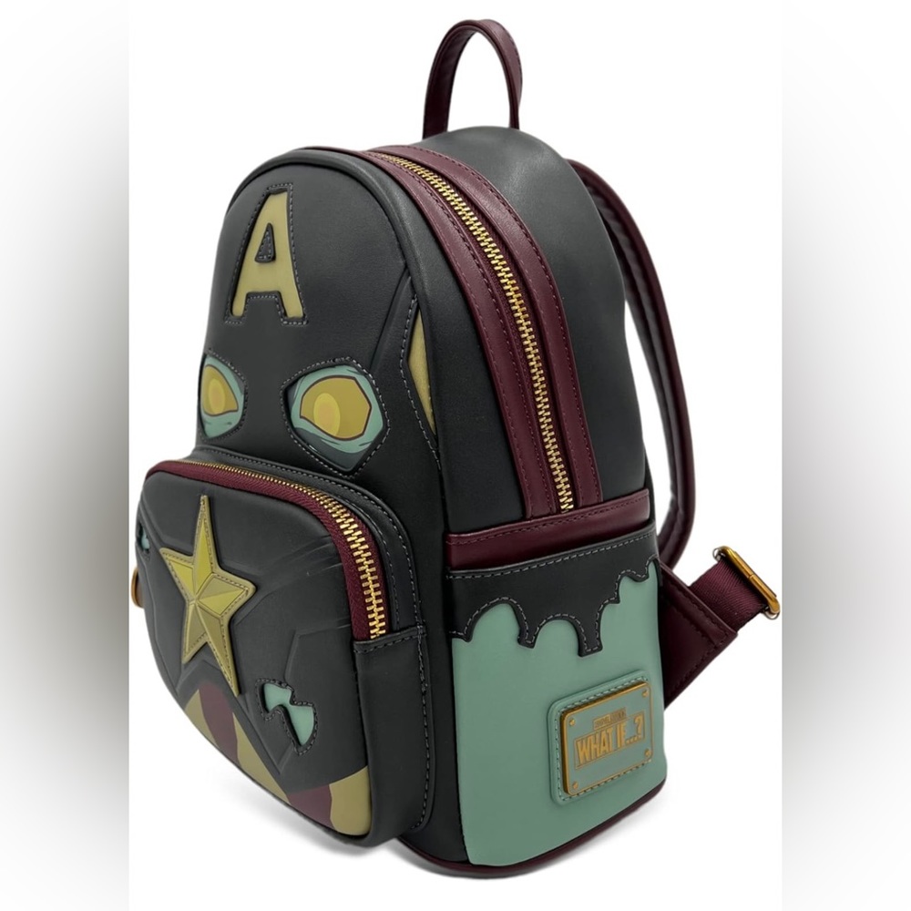 NWT What If Zombie Captain America Glow in the Dark Loungefly mini backpack